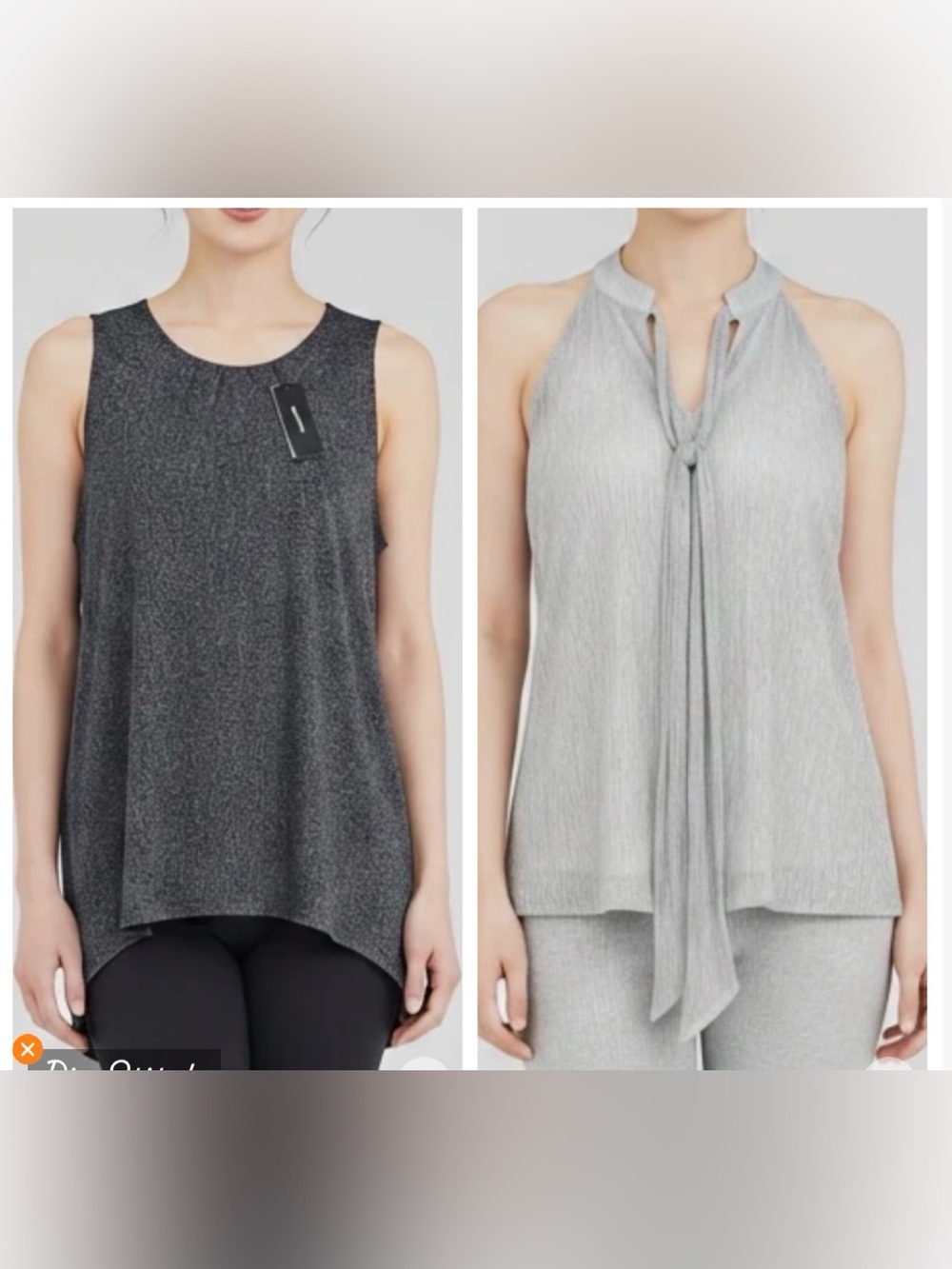 NWOT Bundle of 2 Worthington Blouses - Sparkling Sleeveless  Black & Gray Size M